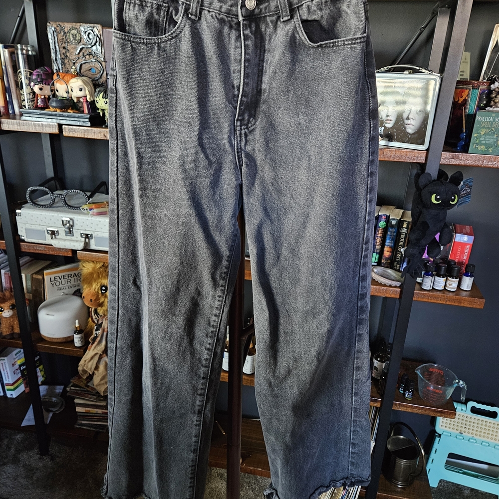 Women's Gray Wide Leg  Jeans
